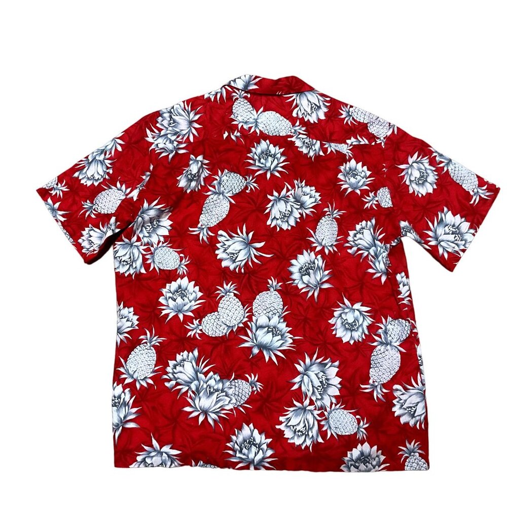 Vtg Hawaii Blues Red Hawaiian Pineapple Shirt Sz XL All Over Print USA Made Mens - Picture 5 of 5
